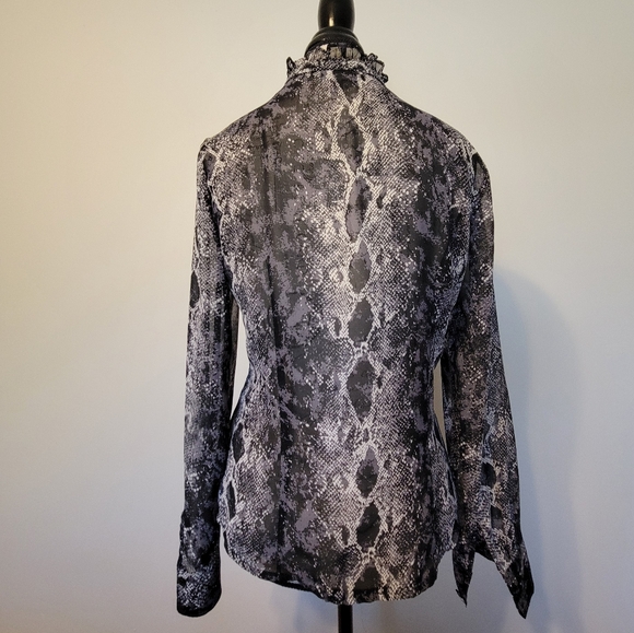 Snake Print Ruffle Blouse - Picture 3 of 8